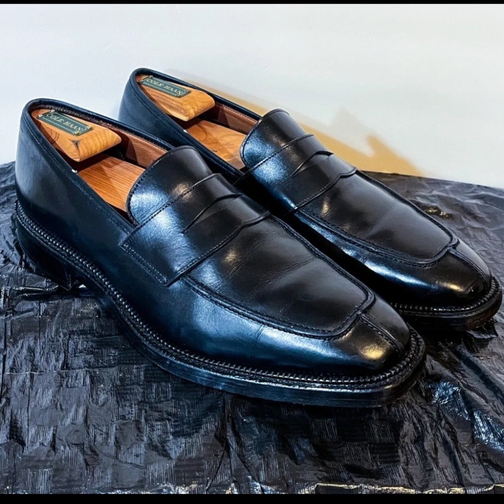 Polo Ralph Lauren x Crockett & Jones Black Penny Loafers 11D Made In England